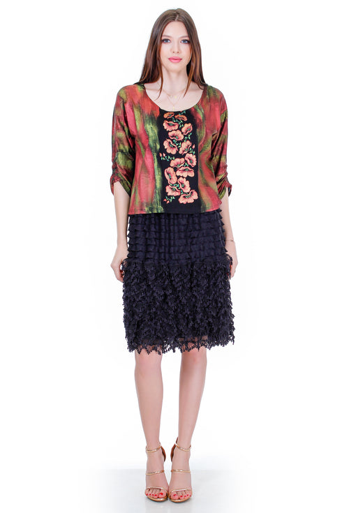 Fusta jerse si dantela  Liza Panait Liza Panait Online Boutique